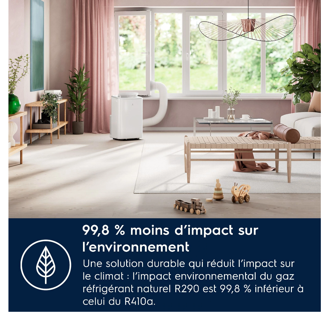 Condizionatore Portatile Electrolux EXP26U339CW Comfort 600 – 2600 W, Classe A, R290, 64 dB - immagine 5