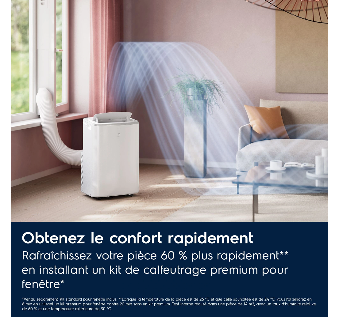 Condizionatore Portatile Electrolux EXP26U339CW Comfort 600 – 2600 W, Classe A, R290, 64 dB - immagine 6
