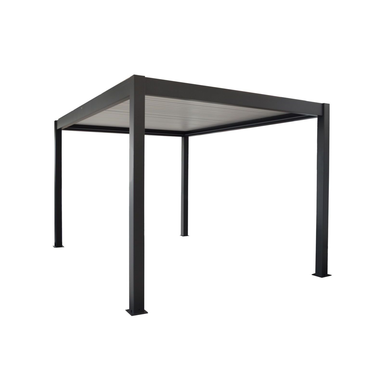 Pergola motorizzata 3x4 in Alluminio nero e bianco con lamelle regolabili