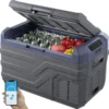 SucceBuy 30/37/45L Frigorifero per Auto Zona Unica Congelatore Portatile e Luce Integrata Box Termo Compressore per Campeggio Esterno RV