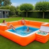 Divano-piscina gonfiabile con panca integrata Parco acquatico estivo Lounge familiare Zattera da piscina galleggiante gonfiabile per relax all'aperto e al chiuso