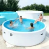 Piscina Rotonda Gonfiabile in Monofilamento da 300x100 cm, Piscina Familiare all'Aperto, Ideale per il Divertimento Acquatico Estivo in Giardino