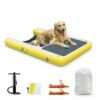 Rampa Galleggiante Gonfiabile per Cani da 120 cm, Scala d'Acqua Antiscivolo in EVA, Rampa da Piscina per Barca per Cani