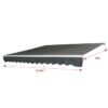 Aufun Tenda a bracci articolati in alluminio e poliestere, Protezione solare con manovella 360 x 300 cm (Grigio Scuro)