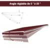 Tenda da Sole Retrattile da Balcone COSTWAY 3 x 2,5 m - Tessuto Resistente ai Raggi UV e all'Acqua, Struttura in Alluminio, Angolo Regolabile 5-35°, Borgogna