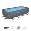 Set piscina fuori terra BESTWAY APX 365 - 549 x 274 x 132 cm - Rettangolare (filtro a sabbia, 250g poliesfera, scala, copertura)