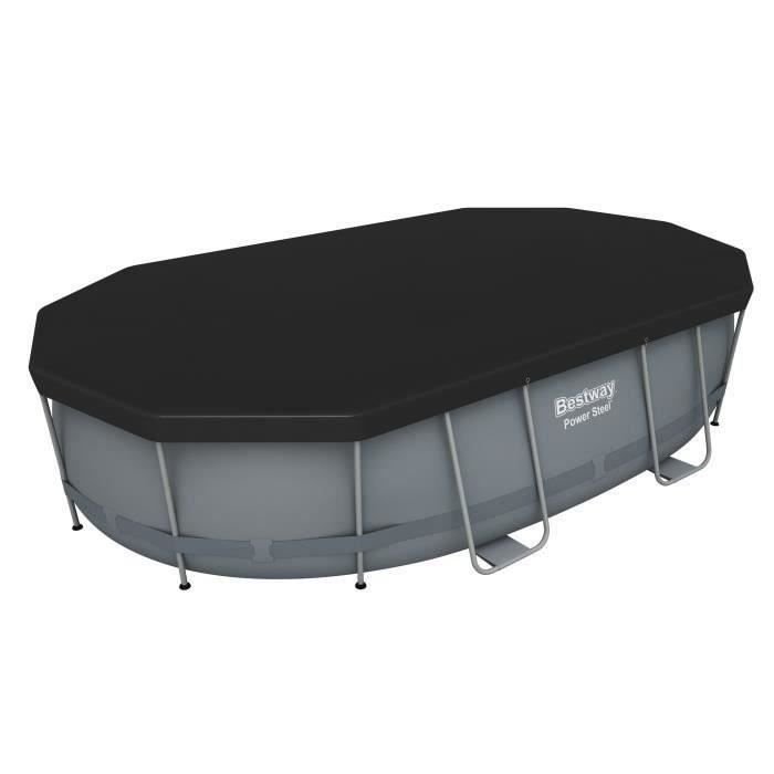 Set piscina BESTWAY Power Steel™ fuori terra - 488 x 305 x 107 cm - Ovale + Robot aspirapolvere Frisbee - immagine 5