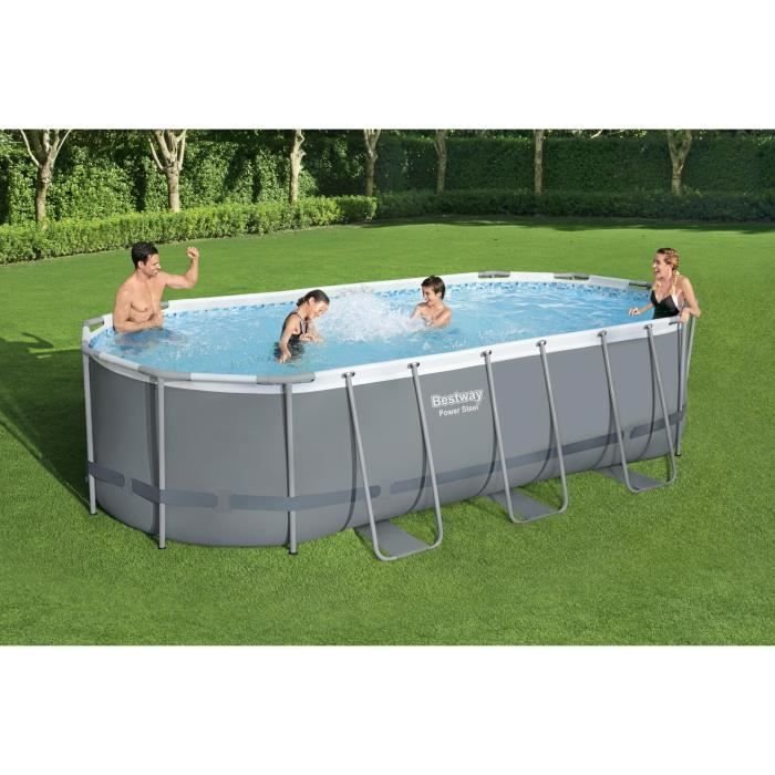 BESTWAY Steel Pro Max™ Set Piscina Ovale Fuori Terra - 549 x 274 x 122 cm - Ovale (Filtro a Cartuccia, Copertura, Scaletta) - immagine 2