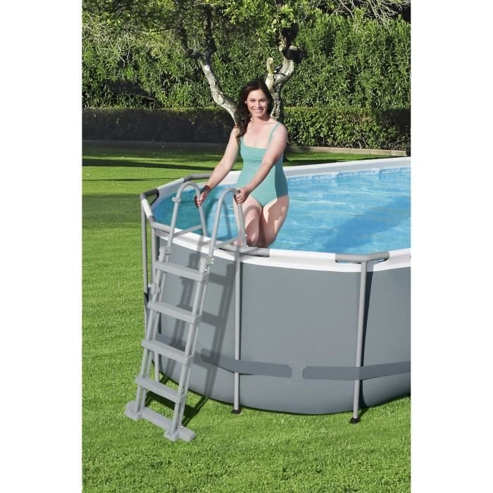 BESTWAY Steel Pro Max™ Set Piscina Ovale Fuori Terra - 549 x 274 x 122 cm - Ovale (Filtro a Cartuccia, Copertura, Scaletta) - immagine 4
