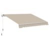 Tenda da sole - Outsunny - Retrattile manuale 395x245 cm Terrazzo Manovella Resistente ai UV - Alluminio - 395x245 cm - Beige