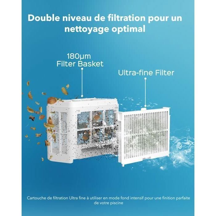 Robot Piscina a Batteria Wybot C2 - Doppia Filtrazione Ultrafine - Lunga Durata della Batteria - App per Smartphone - immagine 4