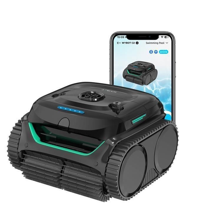 Robot Piscina a Batteria Wybot C2 - Doppia Filtrazione Ultrafine - Lunga Durata della Batteria - App per Smartphone