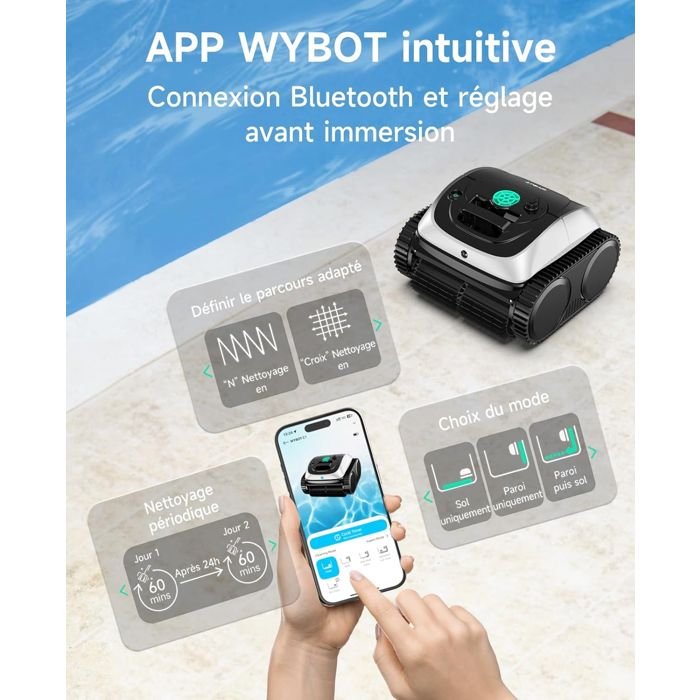 Robot Piscina WYBOT Osprey 800 - Senza Fili - 150 Min Autonomia - Filtrazione 180 Micron - immagine 3