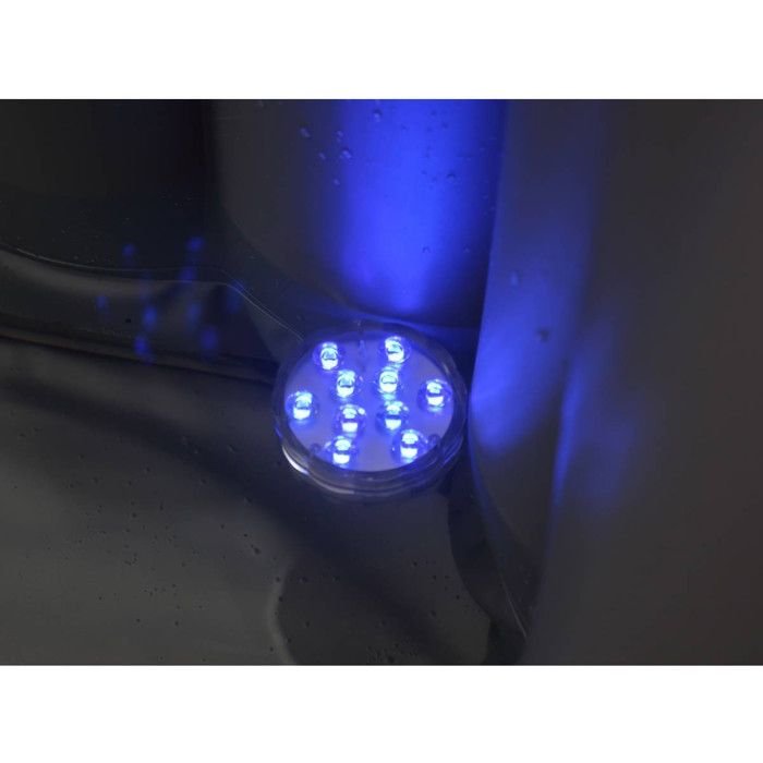 HABITAT ET JARDIN Vasca idromassaggio gonfiabile con anello LED galleggiante "Nice" - 6 Persone - Grigio/Nero - immagine 4
