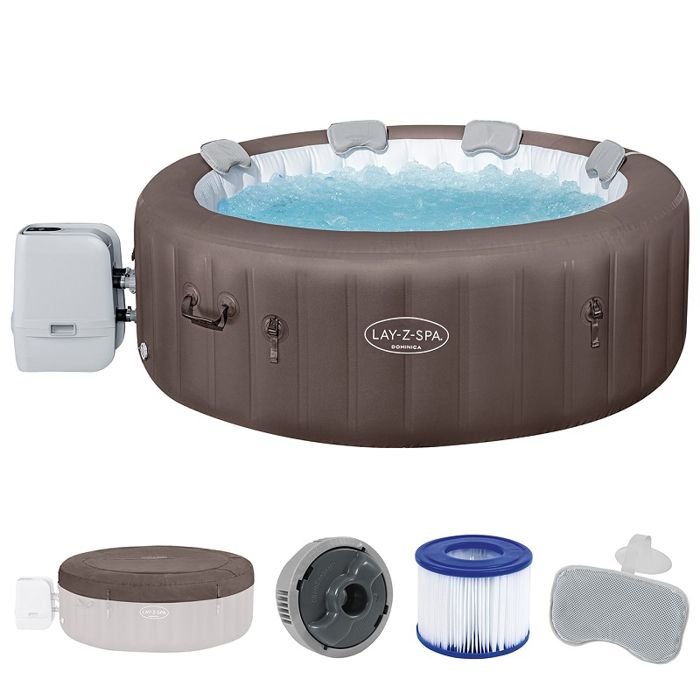 BESTWAY Lay-Z-Spa Dominica Vasca Idromassaggio Gonfiabile 4-6 Persone - 196x71 cm - Rotonda - immagine 2