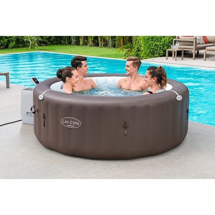 BESTWAY Lay-Z-Spa Dominica Vasca Idromassaggio Gonfiabile 4-6 Persone - 196x71 cm - Rotonda - immagine 3