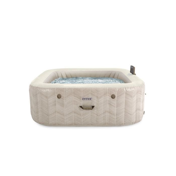 Vasca Idromassaggio Gonfiabile Quadrata INTEX PureSpa Chevron 6 Persone con Getti