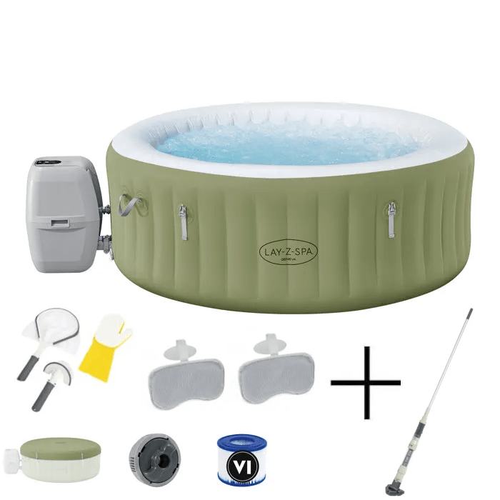 BESTWAY Lay-Z-Spa Acapulco AirJet Idromassaggio Gonfiabile Rotondo 175x66 cm + Aspiratore Aquascan