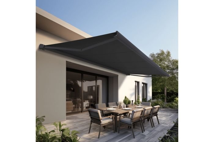 Tenda a cassone completo PROTECT 2 LED Grigio 6x3,5 m Motorizzata + LED - Tessuto Grigio - immagine 5