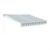 Tenda da sole SAULE 2,95 x 2,5 m - Tessuto a righe bianco/grigio e telaio bianco