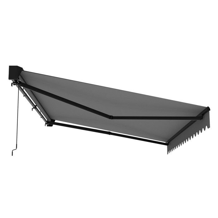 Tenda da sole a semicassetta 2,5 x 2 m in alluminio grigio - Oviala - immagine 4