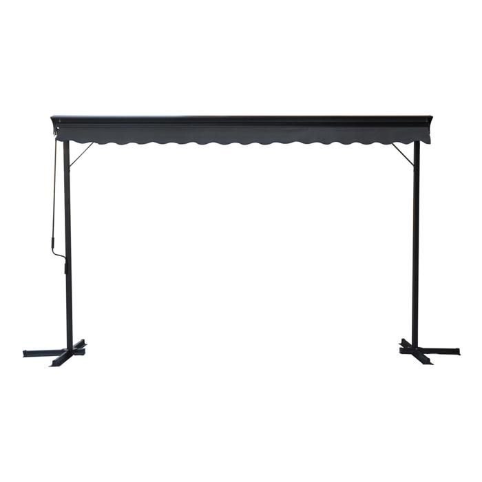Tenda a bracci con cassetta completa 3 x 4 m in Alluminio Grigio Antracite - Oviala