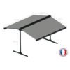 Tenda da sole a doppio braccio motorizzata 4x2x3 m - Tessuto grigio e struttura grigio antracite testurizzata - GARDEN OMBRAZUR