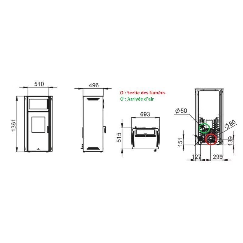 BRONPI Noa Ofen – 11 kW mit Ofen, leise – Bild 6