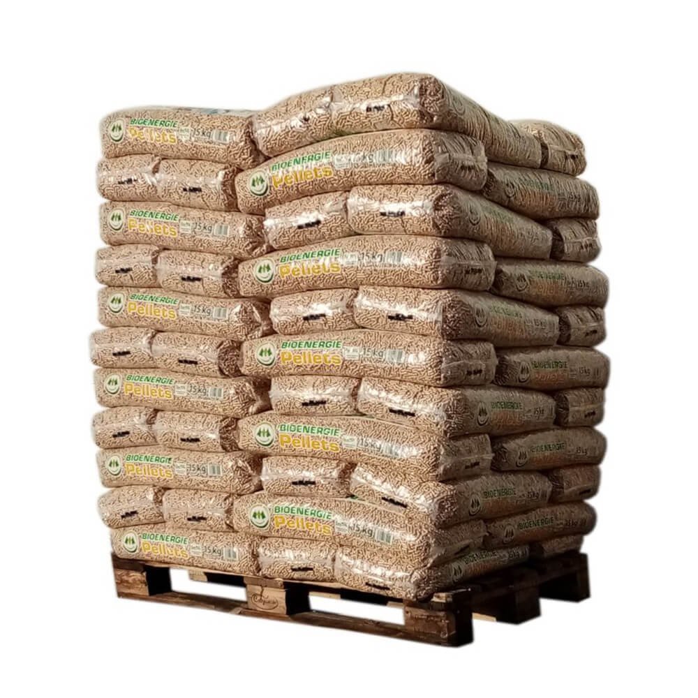 Bio Energie Holzpellets – Palette mit 66 Säcken à 15 kg
