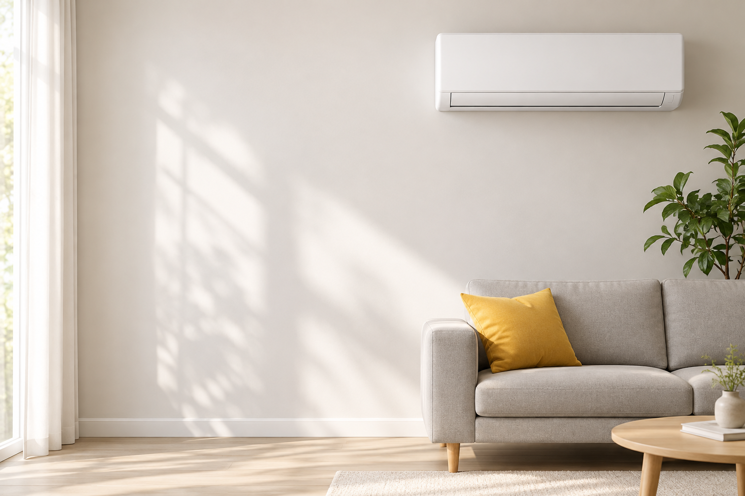Wohnzimmer mit Klimaanlage – Illustration